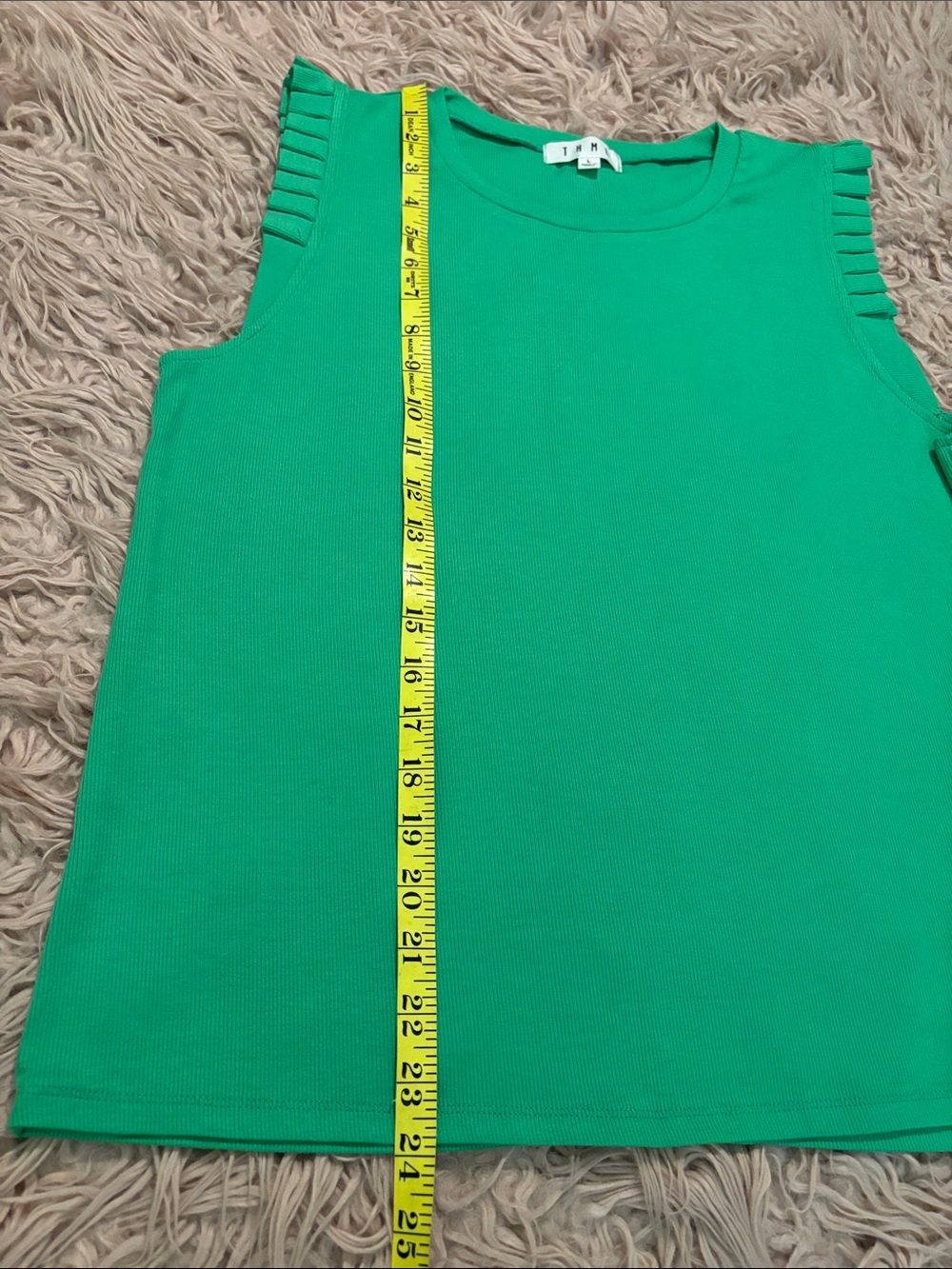 THML Ruffle Sleeve Ribbed Tank - Picture 9 of 9